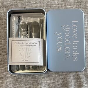 Blue Makeup Brush Set with Case (perfect for bride to be)